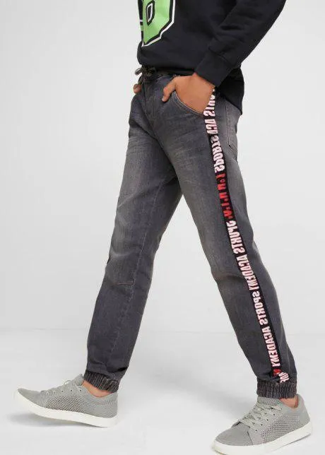 Jeans in felpa con bande, slim fit