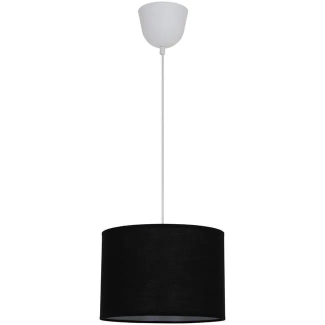 Lampadario Moderno Sitia nero paralume nero E27 Ø28cm INSPIRE