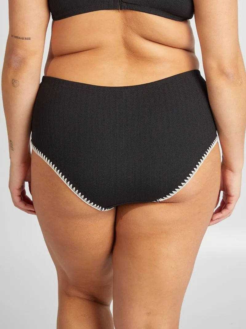 Slip bikini bicolore - nero