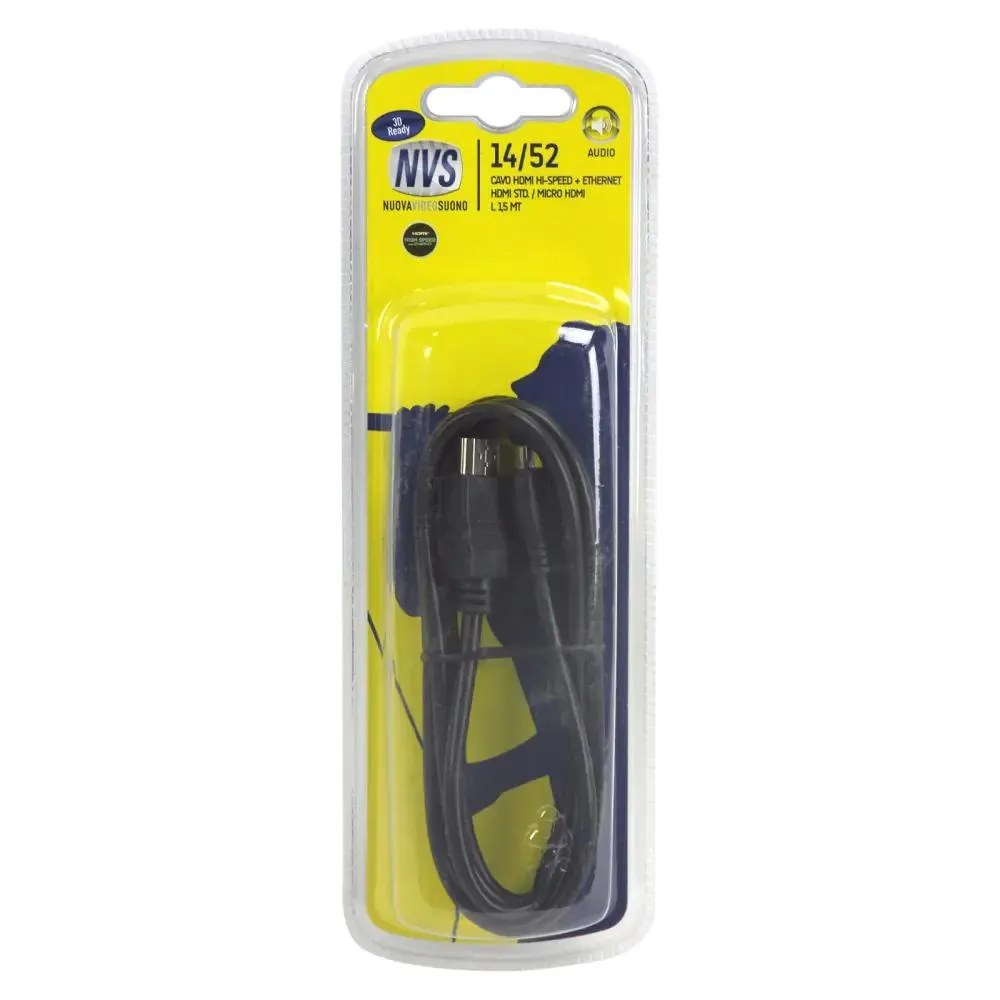 Cavo hdmi 1.4 hi-speed ethernet 1 connettore standard 1 micro 15 m