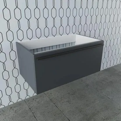 Mobile bagno base lavabo sospeso Diana 80x46x45 cm grigio blu