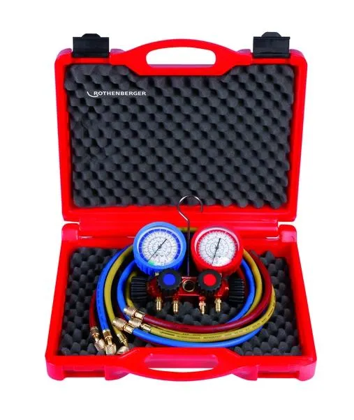 Kit gruppo manometrico rothenberger con flessibili per gas r410 e r32