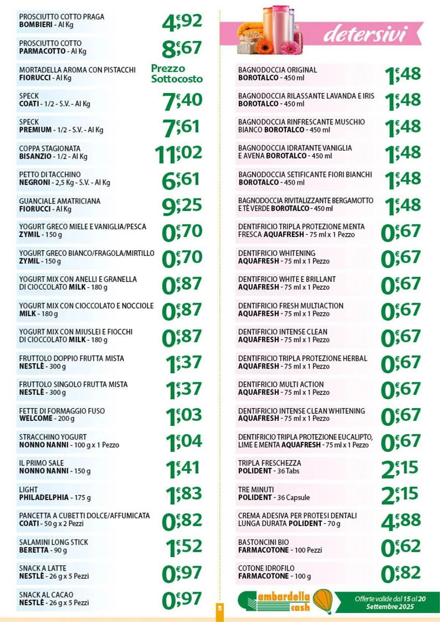 Volantino Gambardella Cash da 15 settembre a 20 settembre di 2025 - Pagina del volantino 5