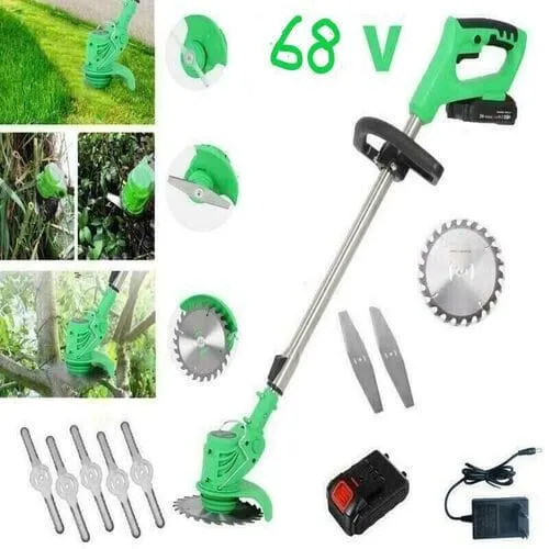 Decespugliatore Elettrico A Batteria Litio 68v Tagliaerba Tagliabordi 2 batterie