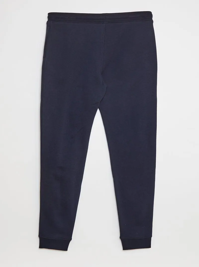 Joggers basic in tessuto felpato - L38 - Blu