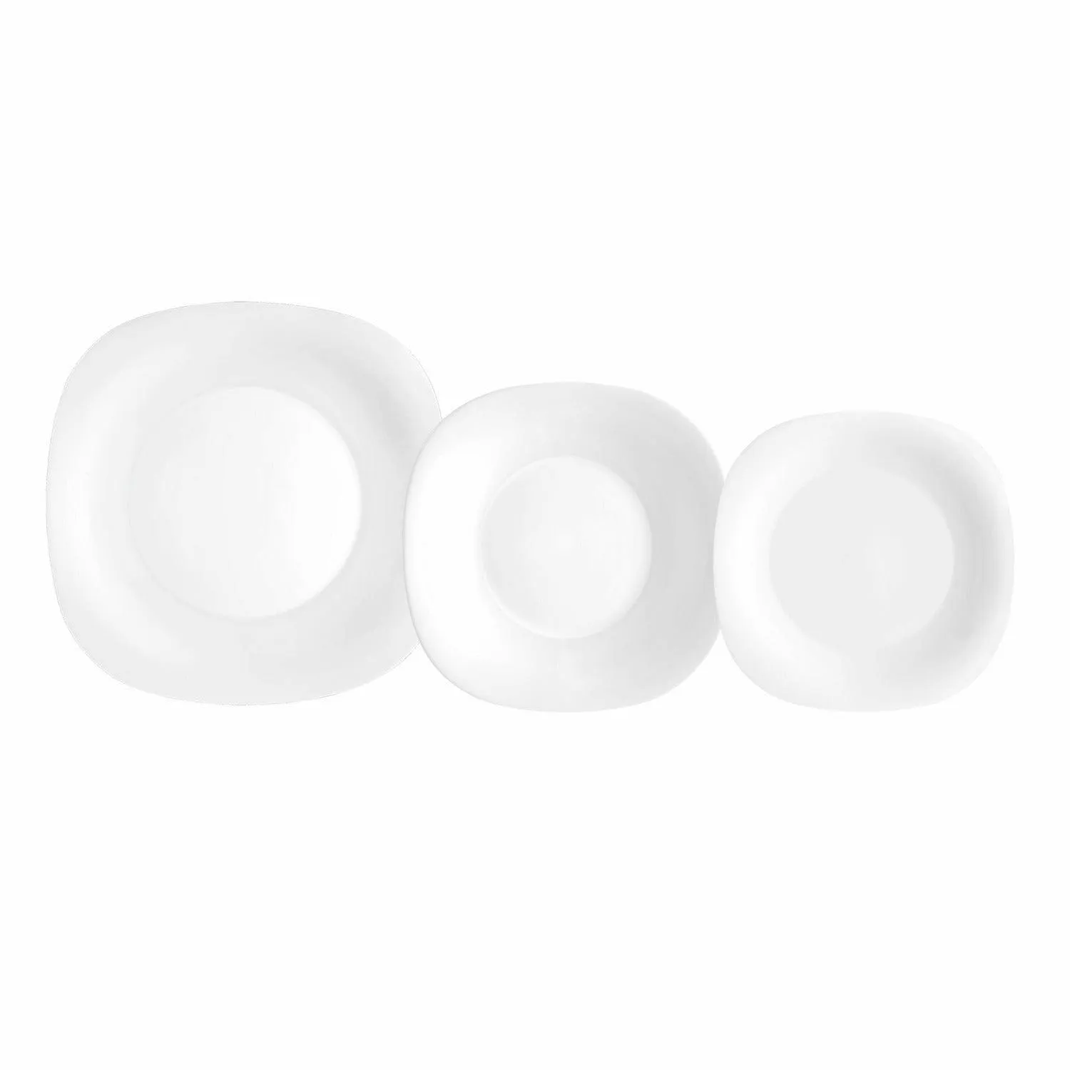 Servizio di piatti Parma in vetro opale 18 pezzi