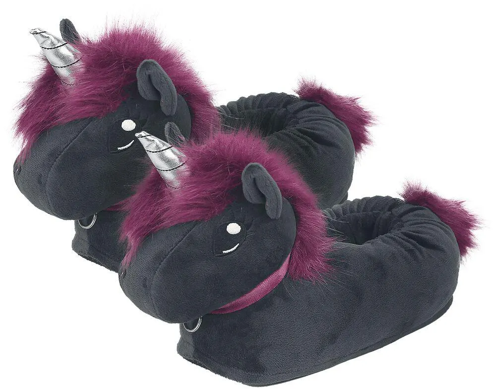 Ruby Punk Unicorn Adults' Slippers | Pantofole | nero | Corimori