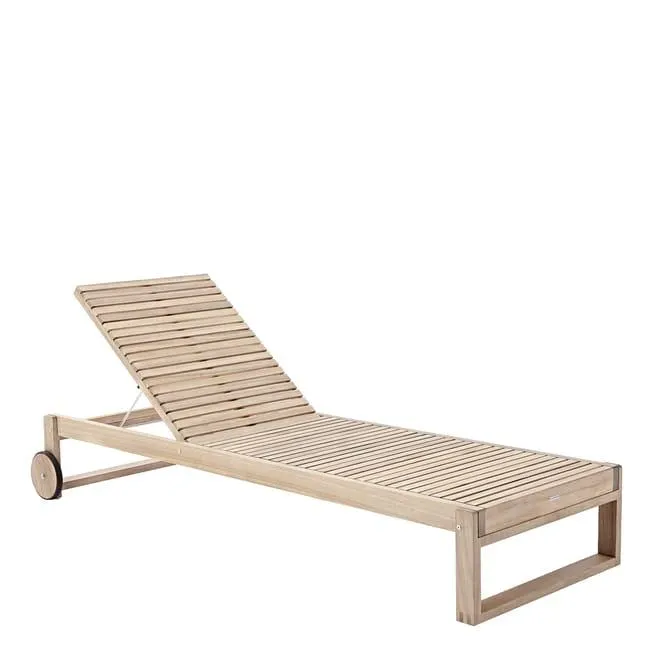 Lettino senza cuscino Solaris NATERIAL in legno beige e seduta beige