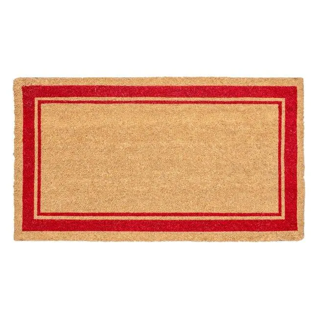 Zerbino Damien in cocco beige e rosso rettangolare, L 90 x L 50 cm