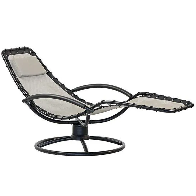 Sdraio da giardino chaise longue ellittica panna 175x78x82 cm