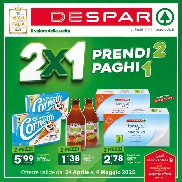 2x1 Prendi 2 Paghi 1 da 24 aprile a 4 maggio di 2025 - Pagina del volantino 1