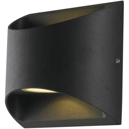 INTEC applique Veyron 2 LED doppio fascio di luce in alluminio nero