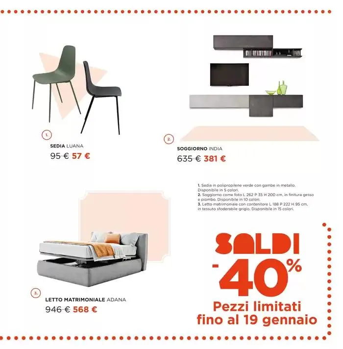 Saldi fino al -40% su tutti i mobili da 6 gennaio a 19 gennaio di 2025 - Pagina del volantino 3
