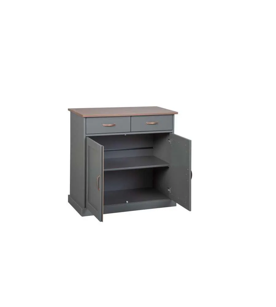Buffet 2 ante 2 cassetti legno grigio marrone