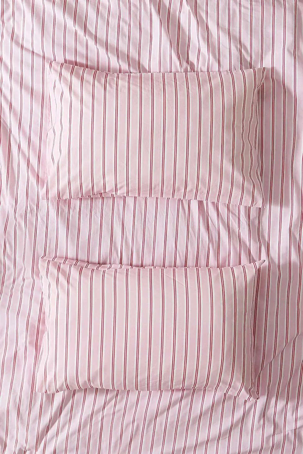 Set Copripiumino a Righe Rosa e Rosse