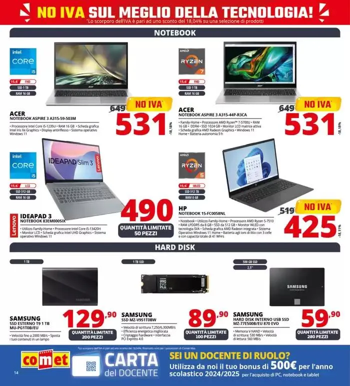 No IVA sul meglio della tecnologia! da 8 maggio a 21 maggio di 2025 - Pagina del volantino 14