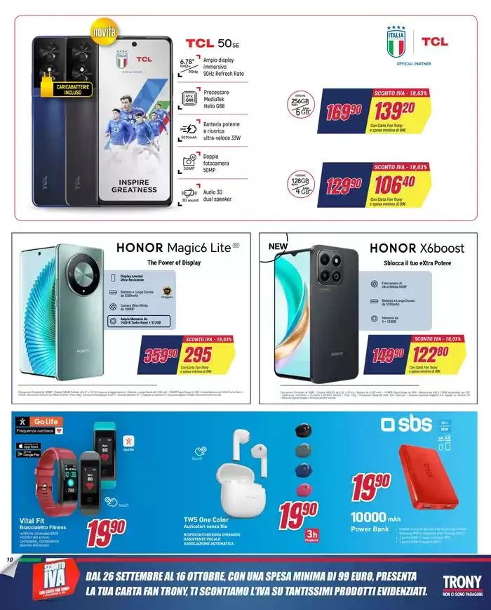 SCONTO IVA da Trony! da 26 settembre a 16 ottobre di 2024 - Pagina del volantino 10