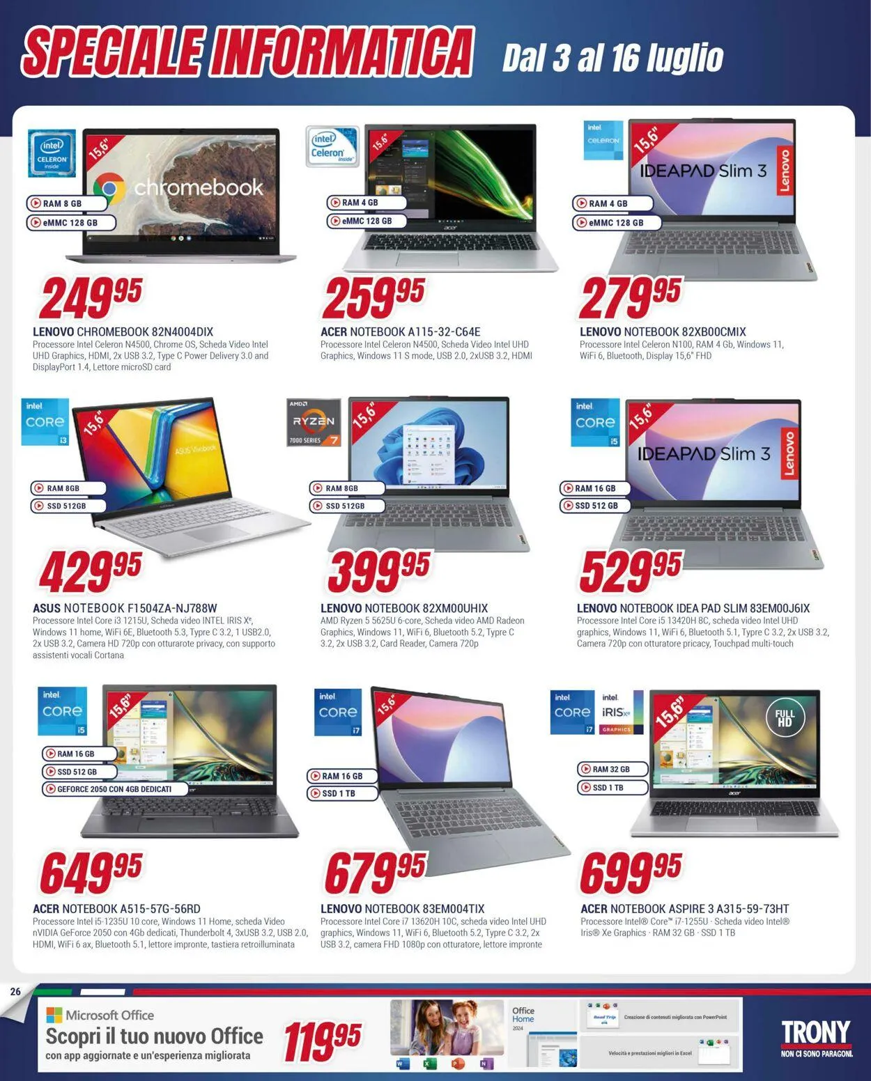 Trony - Palermo Volantino attuale da 3 luglio a 30 luglio di 2025 - Pagina del volantino 26