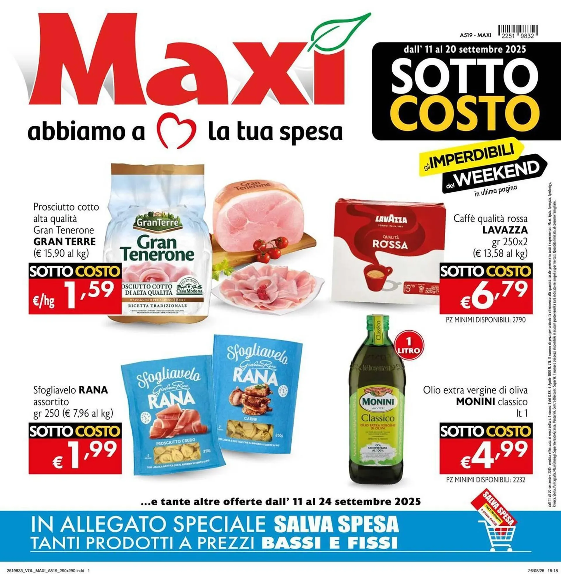 Volantino Maxi Supermercati da 11 settembre a 24 settembre di 2025 - Pagina del volantino 1
