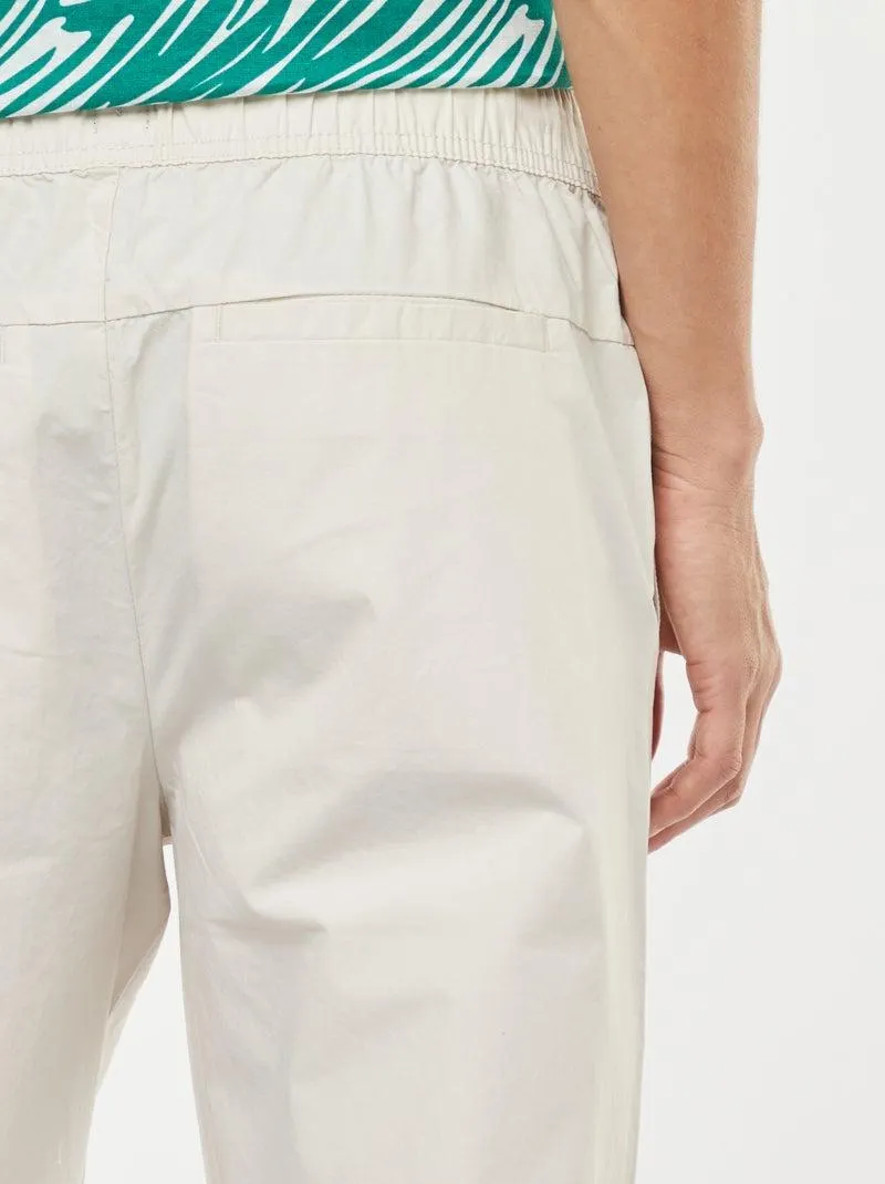 Pantaloni dritti con cintura elasticizzata - Grigio