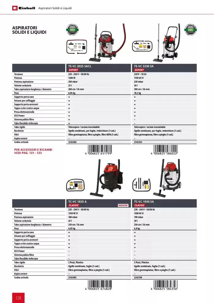 Elettroutensili 2025 da 11 febbraio a 31 dicembre di 2025 - Pagina del volantino 128