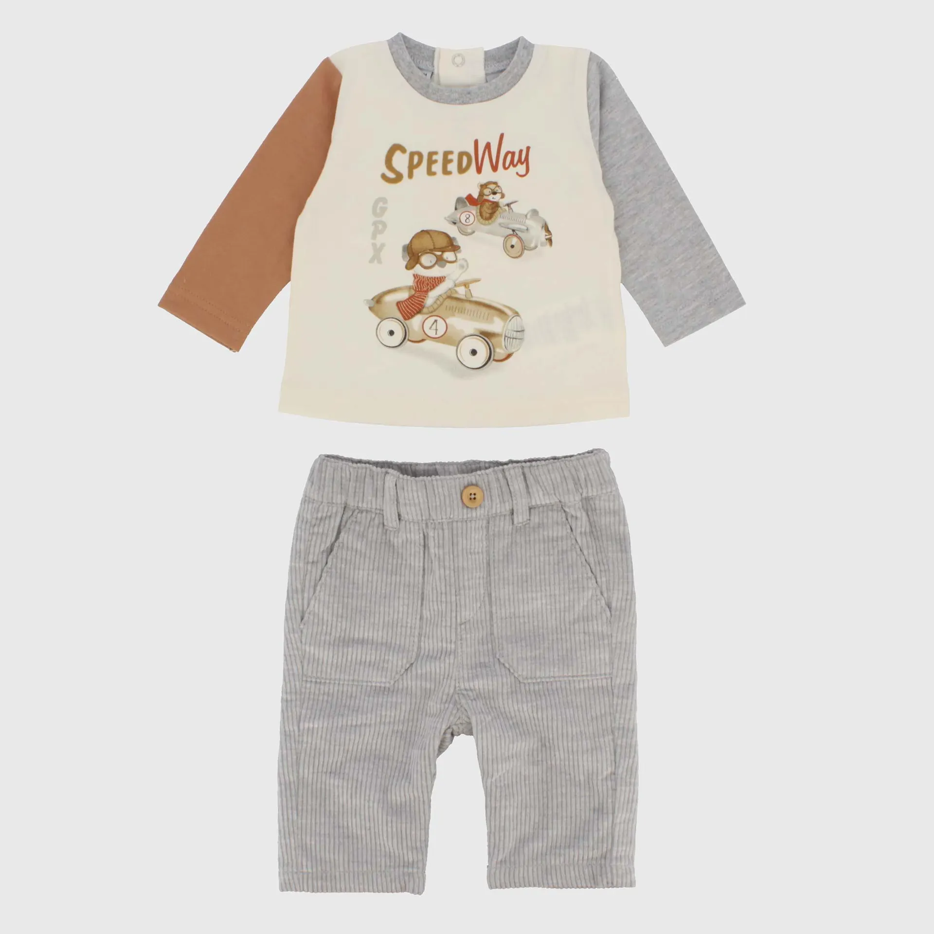 Completo due pezzi da neonato, beige