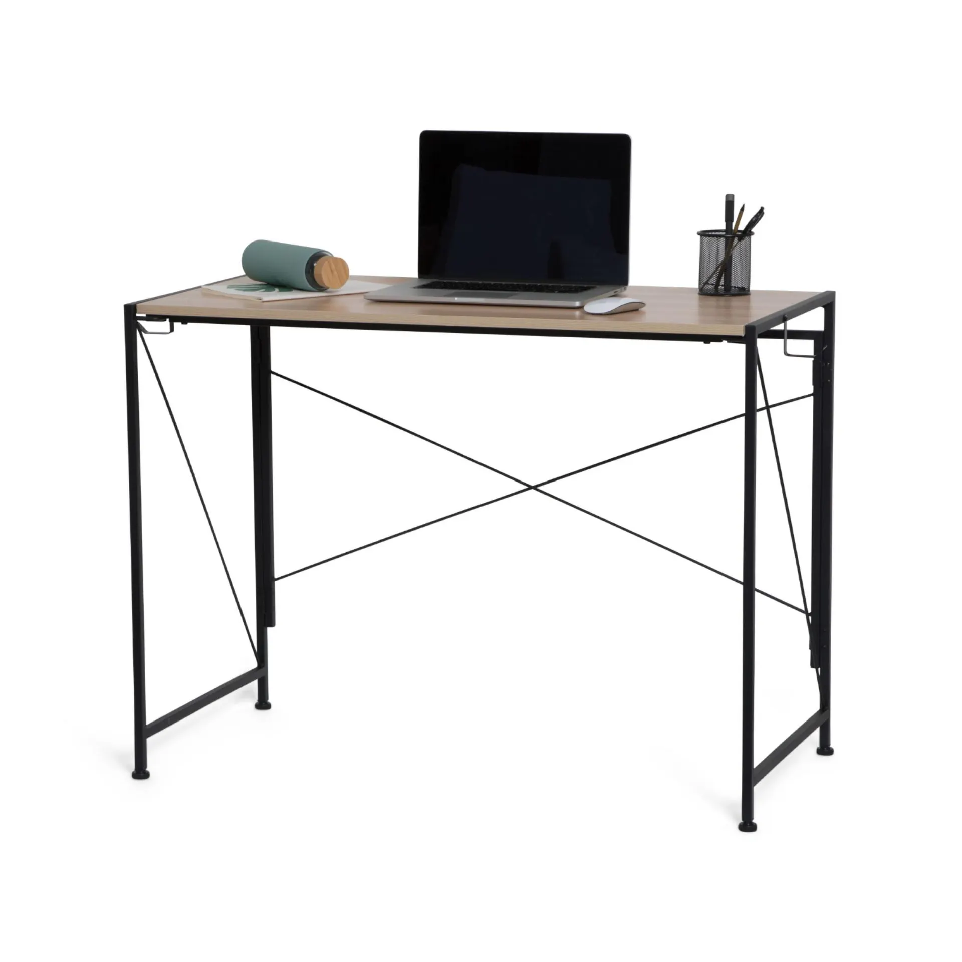 Scrivania pieghevole in legno e metallo