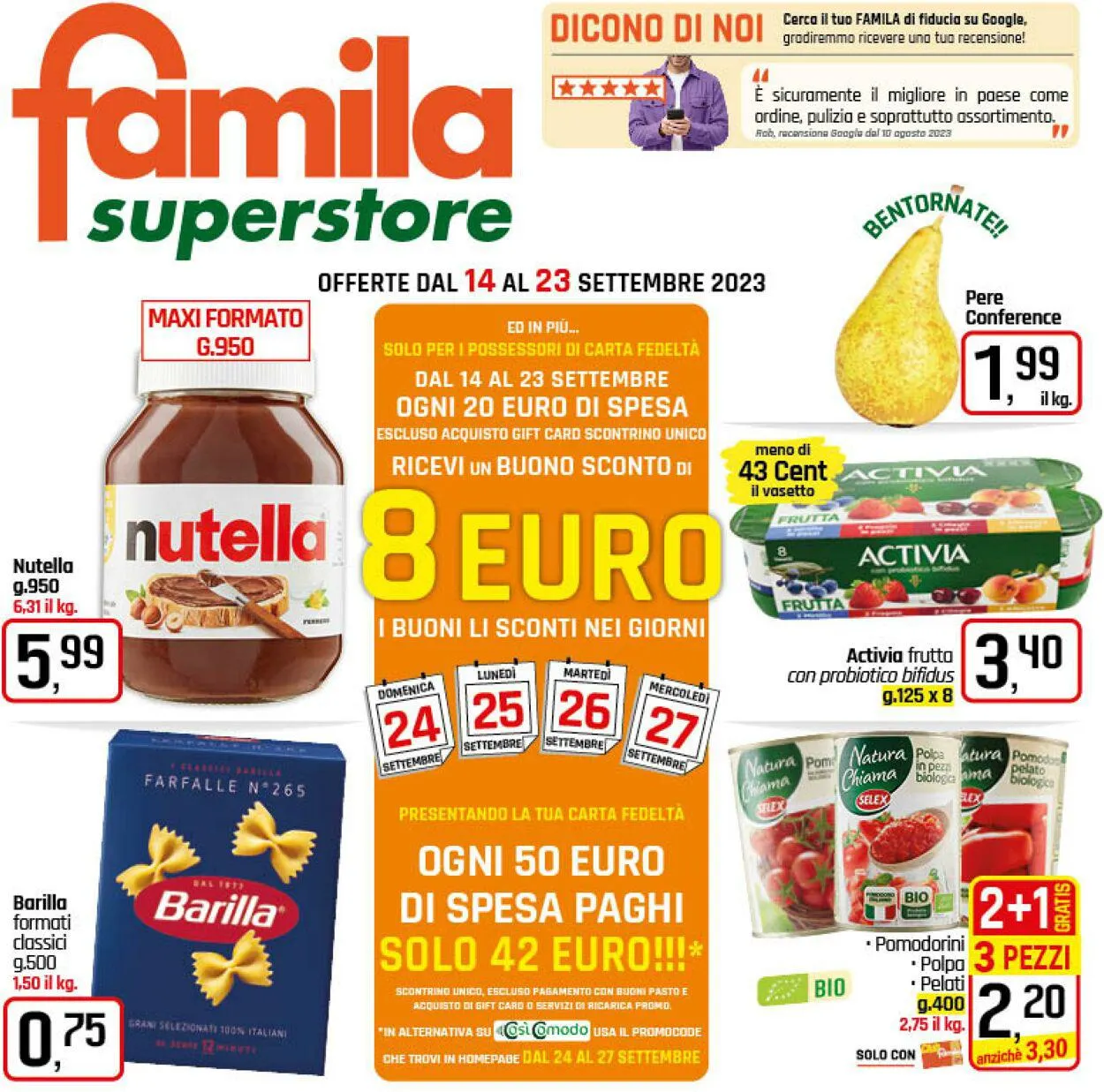 Famila Volantino attuale da 14 settembre a 23 settembre di 2023 - Pagina del volantino 1