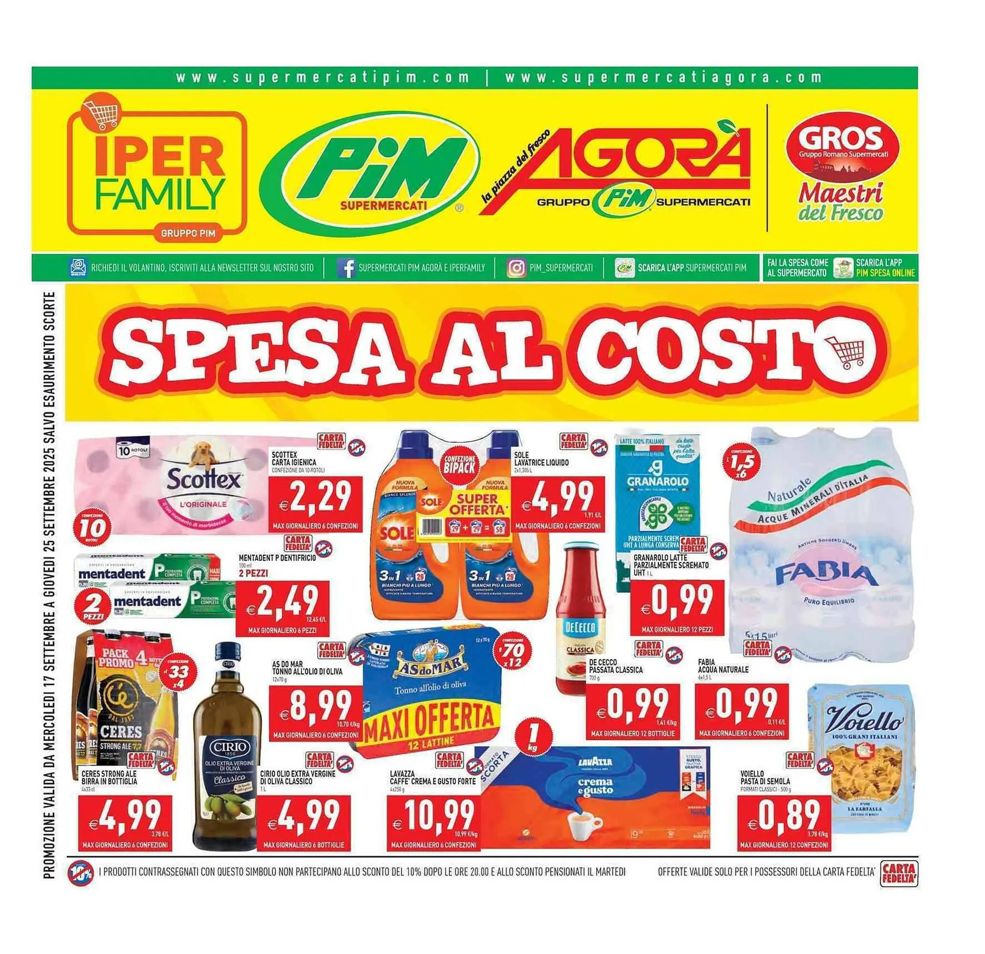 Volantino Supermercati Agorà da 17 settembre a 25 settembre di 2025 - Pagina del volantino 1