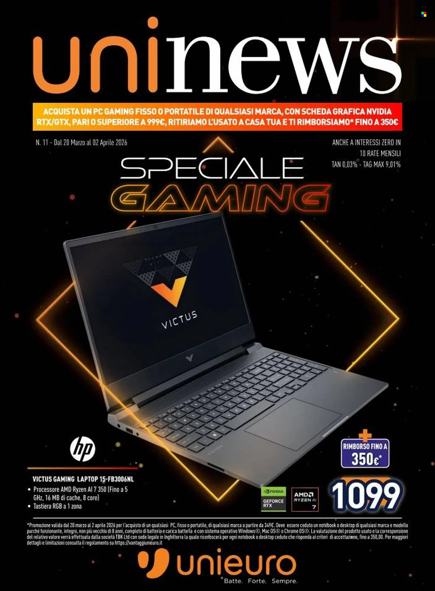 Volantino Unieuro da 20 marzo a 2 aprile di 2026 - Pagina del volantino 1