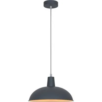 Sospensione in metallo grigia diametro 30 cm