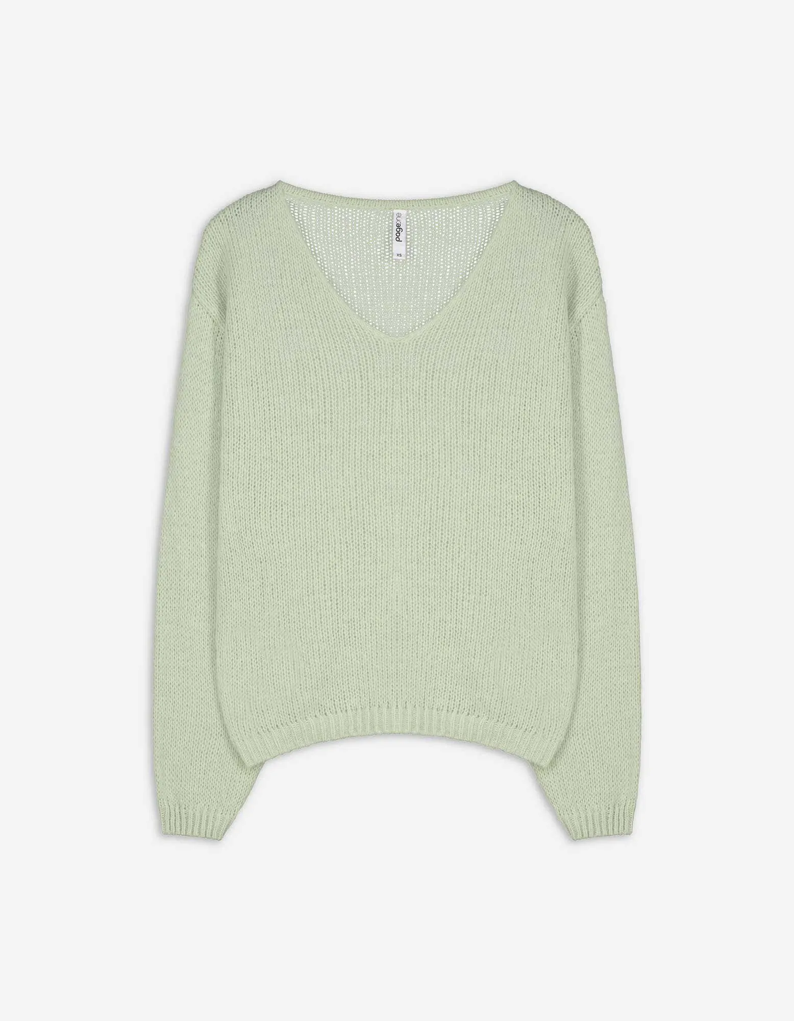 Maglione - Scollo a V - verde