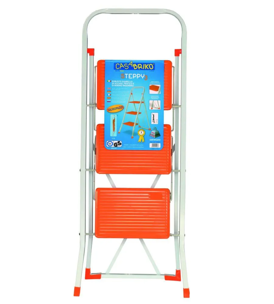 SCALA SGABELLO "STEPPY" - 3 GRADINI ACCIAIO