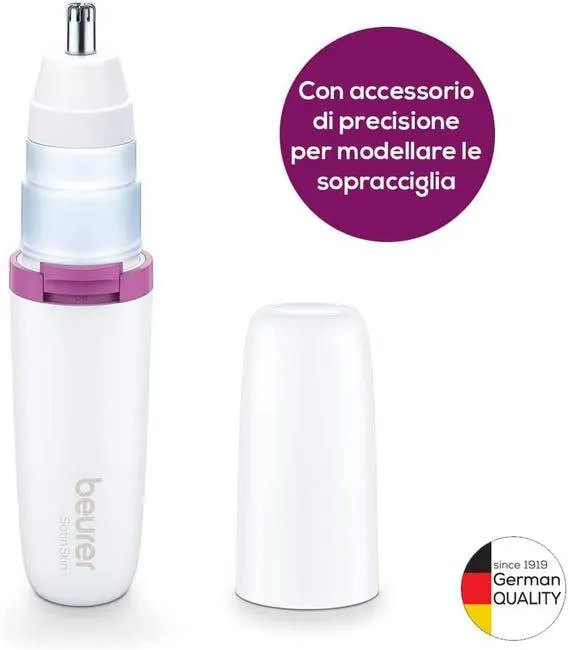 Beurer HL 16 Epilatore di Precisione per il Viso, Compatto e con Luce LED, Funzionamento a Batteria, Perfetto da Portare con Sé Fuori Casa