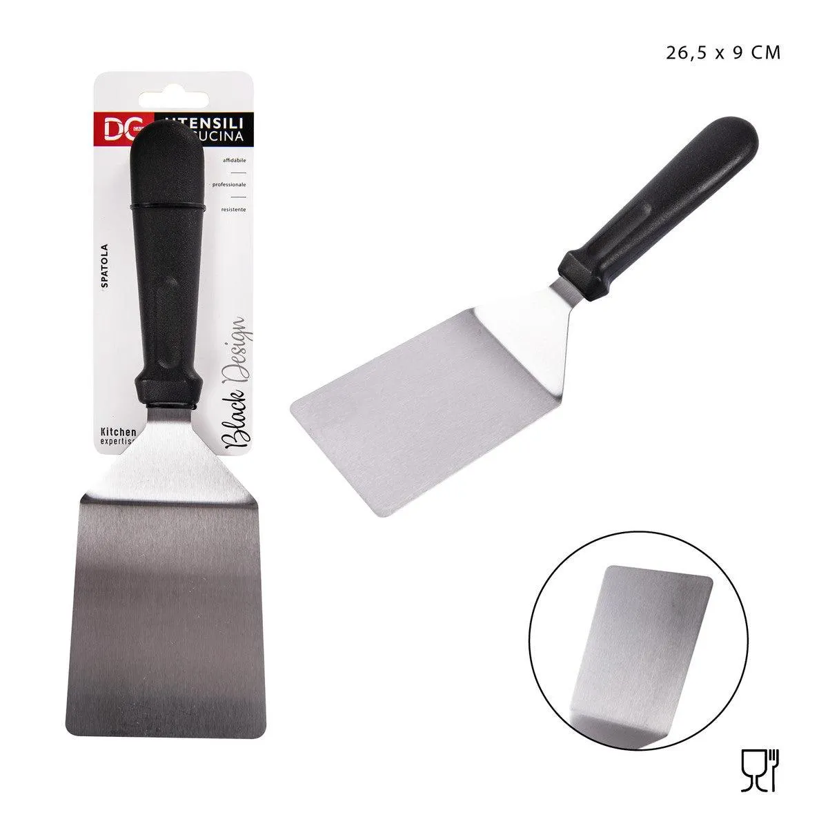 Dc Casa - L/Black Spatula Plate Steel 26.5x9Cm