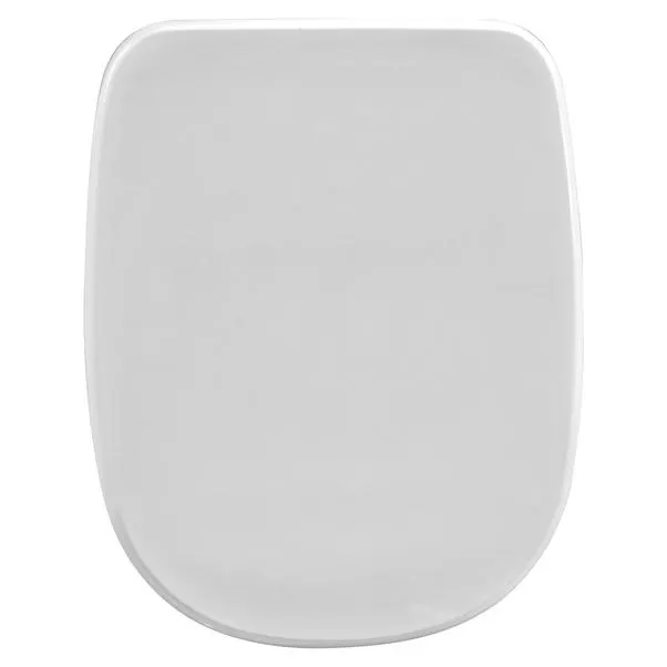 Copriwater tesi in termoindurente bianco con cerniere in acciaio