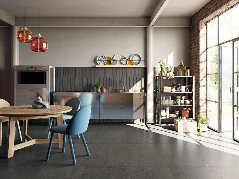 Piastrella Pietra Lavica 60X120 Gres Effetto Basalto Grigio Antracite