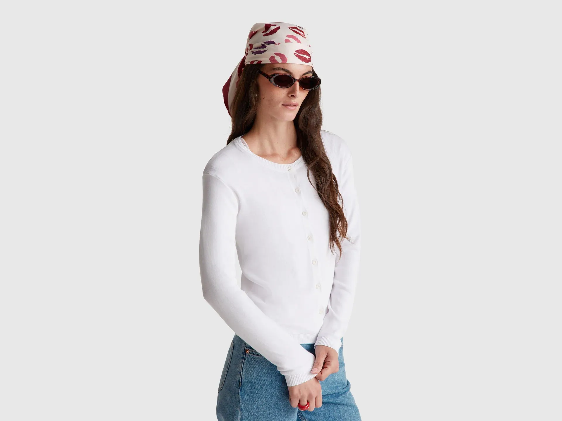 Cardigan bianco 100% cotone