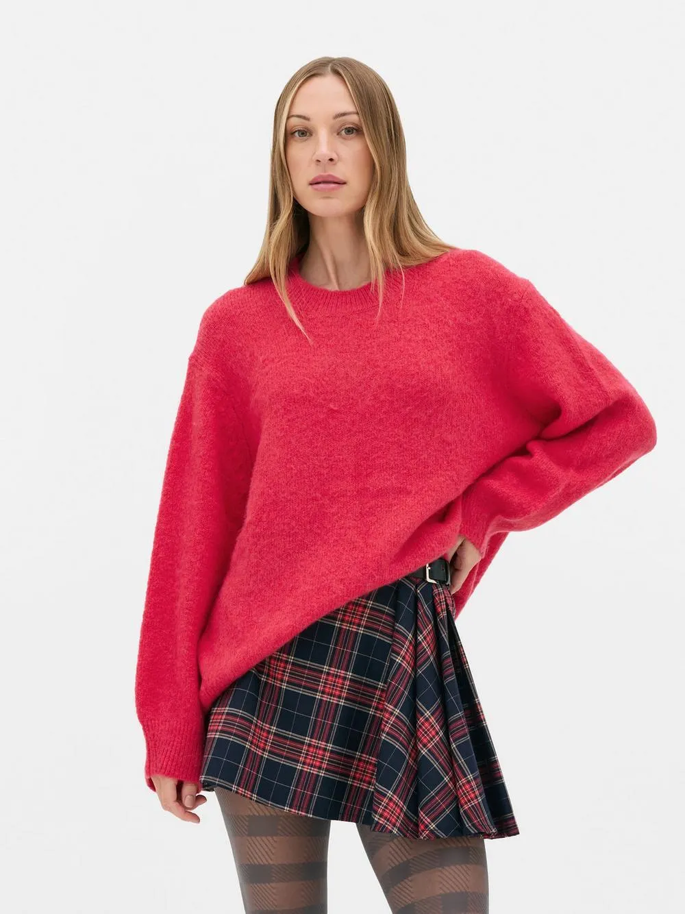 Flauschiger „Rita Ora“ Strickpullover im Oversized-Look