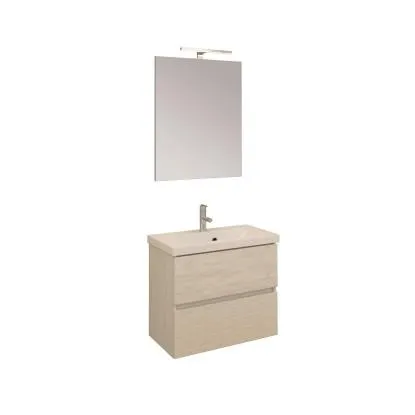 Mobile bagno base lavabo sospeso 60x39 cm bianco larice