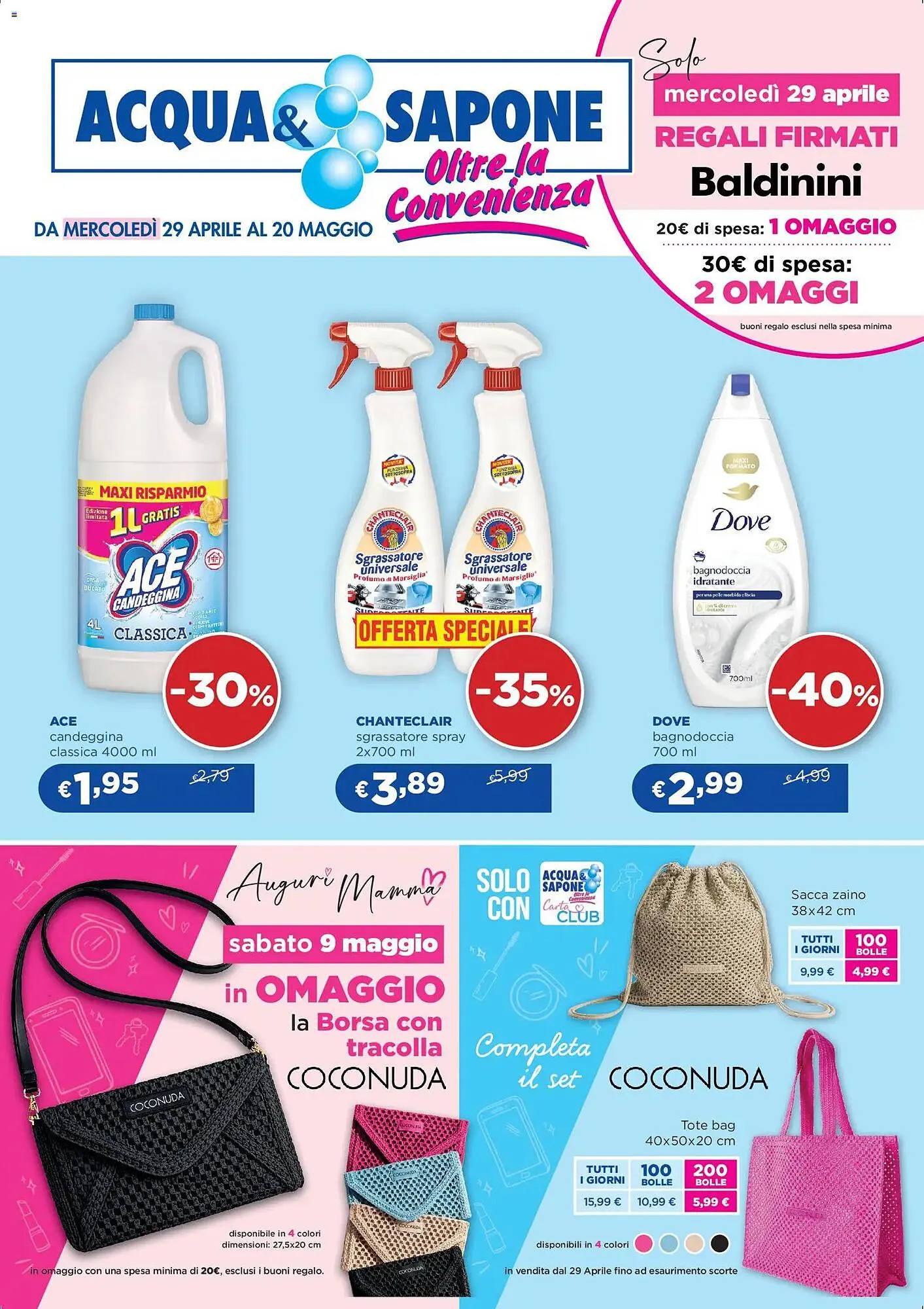 Volantino Acqua & Sapone da 29 aprile a 20 maggio di 2026 - Pagina del volantino 1