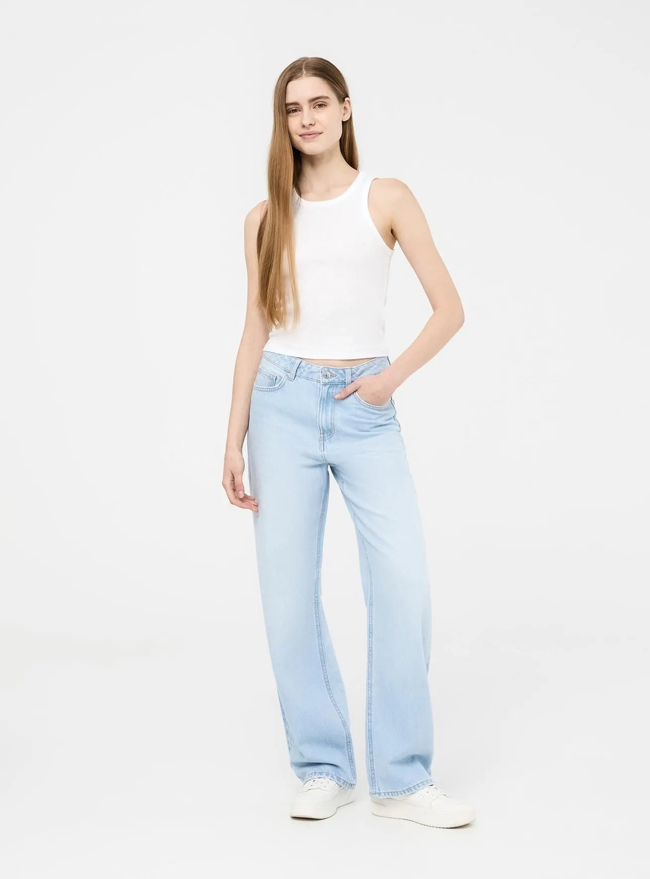 Jeans chiari wide leg Blu denim chiaro