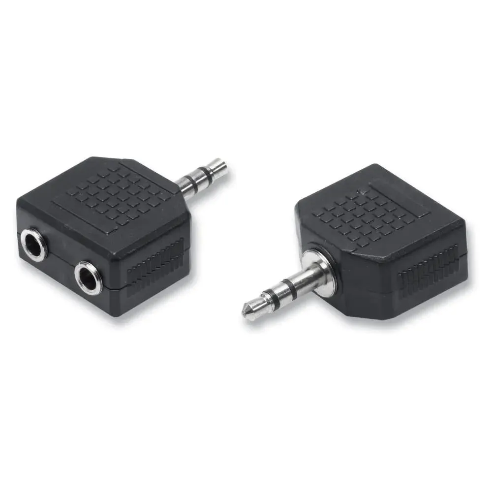 Adattatore sdoppiatore audio monoblocco spina jack 35mm 2 jack 35mm