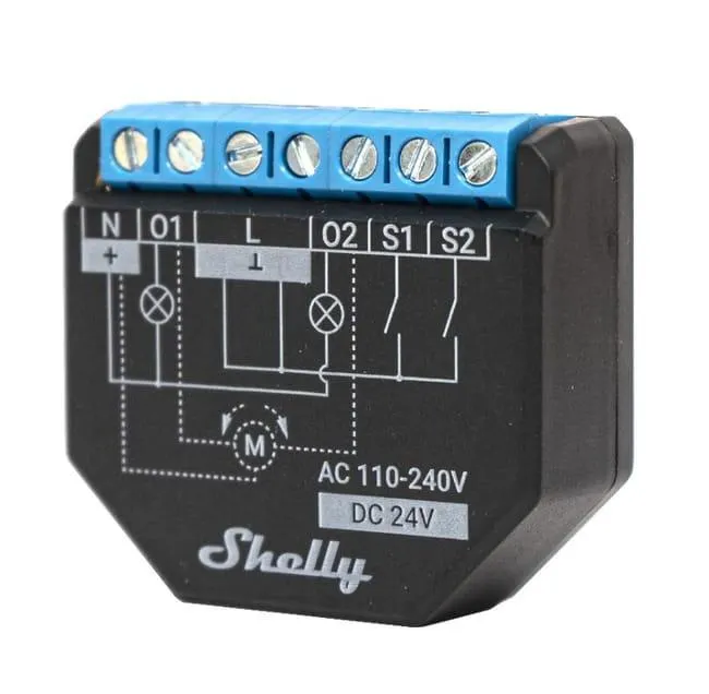 Relè SHELLY Plus 2PM 10A bluetooth ® 1 modulo per bundle 220V