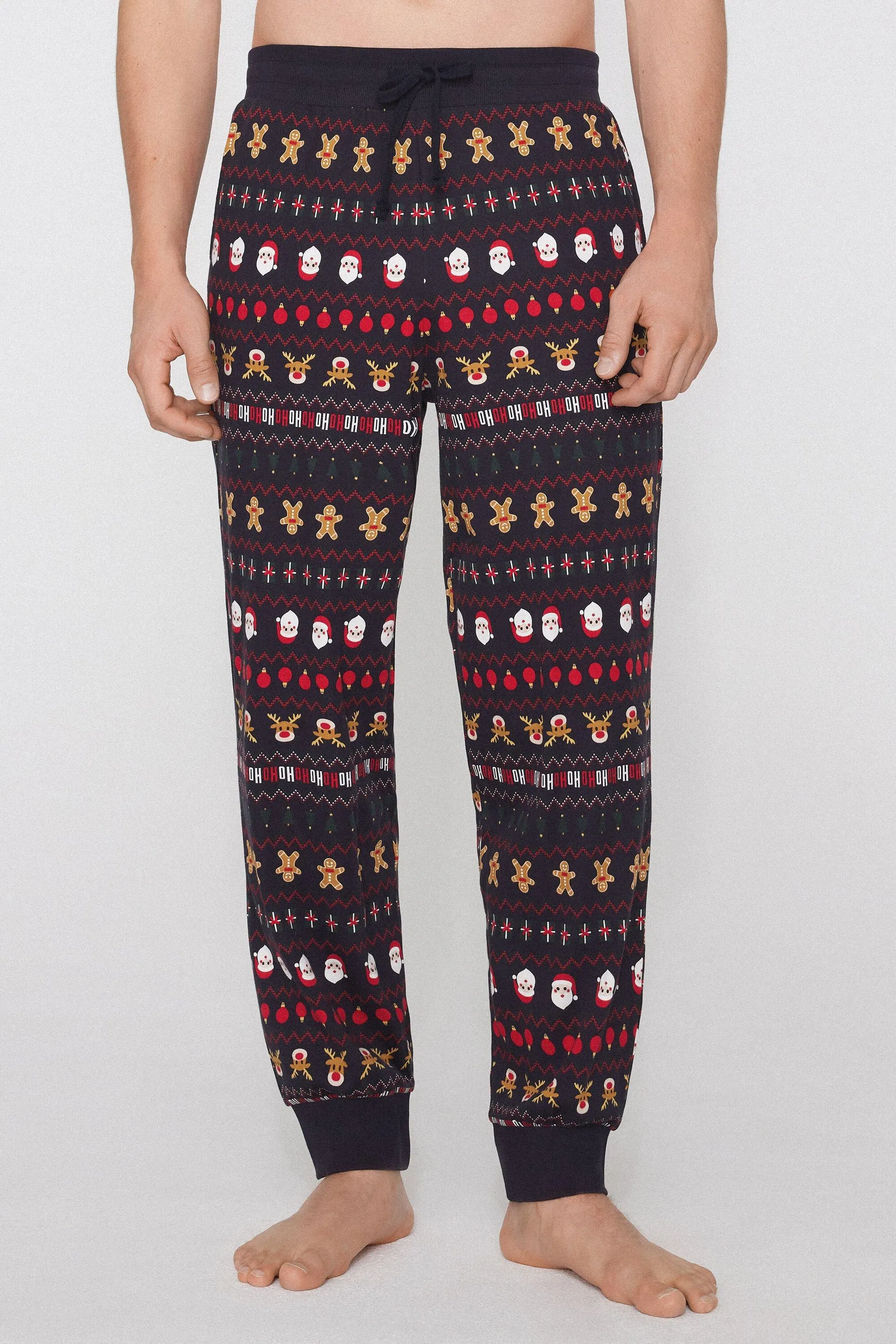 Jogger in Cotone Pesante Tasche Stampato