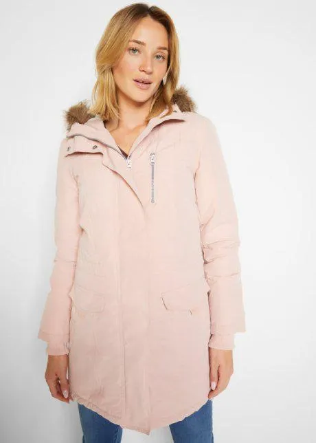 Parka con cappuccio e pelliccia ecologica