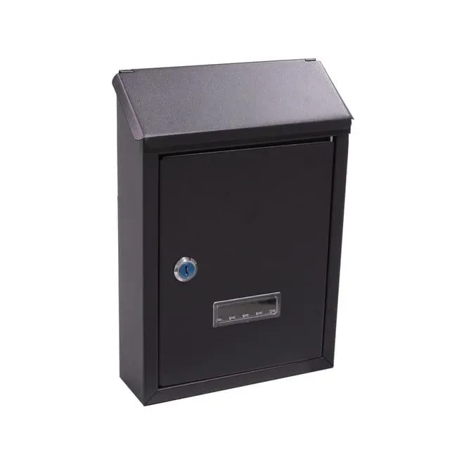 Cassetta postale ALUBOX Eco formato lettera in acciaio nero opaco L 21.5 x P 6.5 x H 30.5 cm