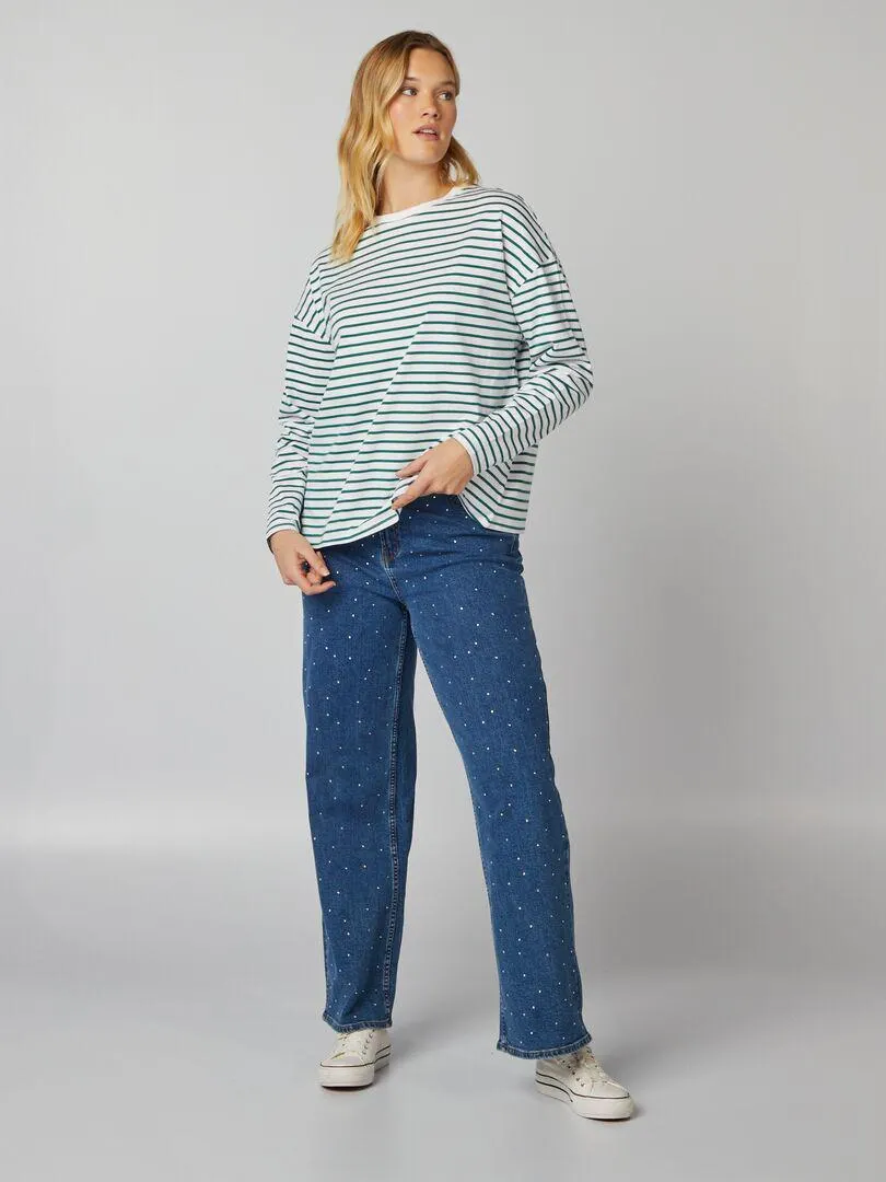 T-shirt marinière - BIANCO