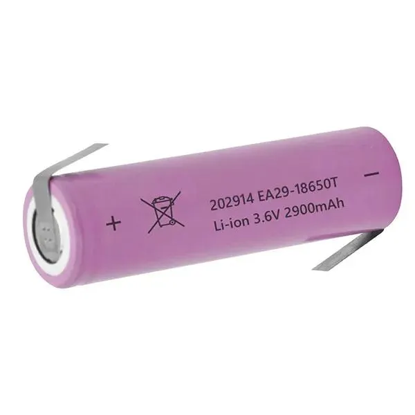 Batteria Li-ion 18650 3,6V 2900mAh con terminali a saldare