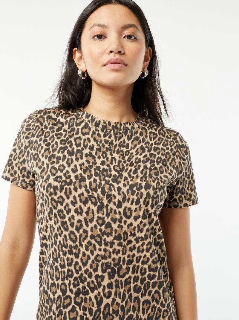 Vestito t-shirt lungo - BEIGE